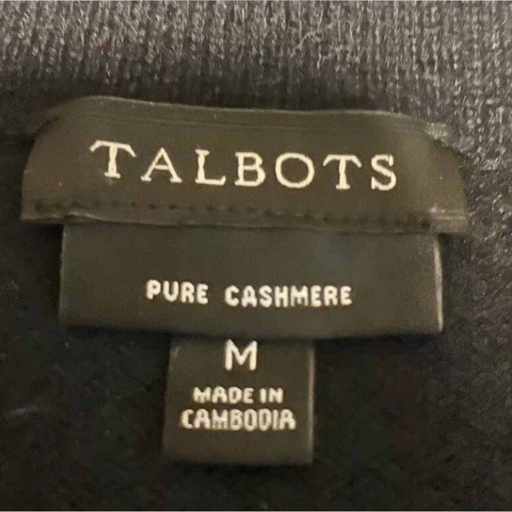 Talbots Women's Medium 100% Pure Cashmere Sweater Solid Black Top - Picture 3 of 3